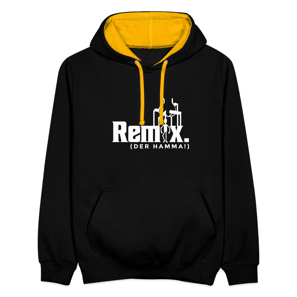 Remix. - Kontrast Hoodie - Schwarz/Gold