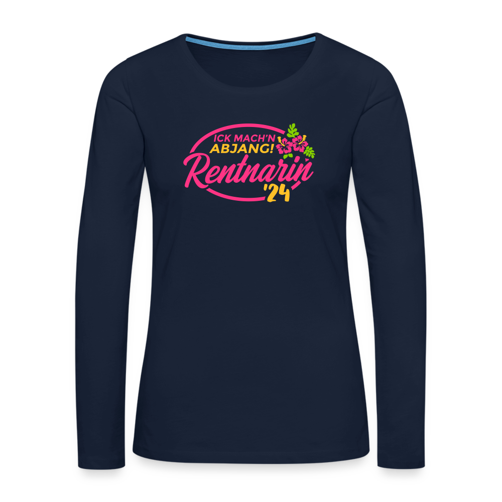 Rentnarin- Frauen Premium Langarmshirt - Navy