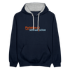 Ma kieken, dann sehn wa schon - Kontrast Hoodie - Navy/Grau meliert