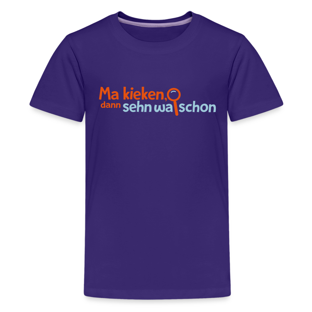 Ma kieken, dann sehn wa schon - Teenager Premium T-Shirt - Lila