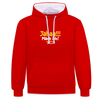 Jahaa!!! Mach ick! später! vielleicht - Kontrast Hoodie - Rot/Weiß
