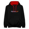 Schnauze voll? Dann halt sie mal! - Kontrast Hoodie - Schwarz/Rot