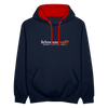 Schnauze voll? Dann halt sie mal! - Kontrast Hoodie - Navy/Rot