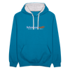 Schnauze voll? Dann halt sie mal! - Kontrast Hoodie - Pfauenblau/Grau meliert