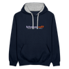 Schnauze voll? Dann halt sie mal! - Kontrast Hoodie - Navy/Grau meliert