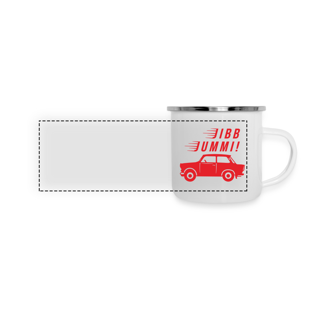 Jibb Jummi - Emaille Tasse - Weiß