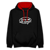 sorry, hab nich zujehört... - Kontrast Hoodie - Schwarz/Rot