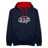 sorry, hab nich zujehört... - Kontrast Hoodie - Navy/Rot