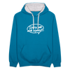 sorry, hab nich zujehört... - Kontrast Hoodie - Pfauenblau/Grau meliert