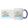Kurz anjebunden, lang im Jedächtnis. - Tasse zweifarbig - Weiß/Kobaltblau