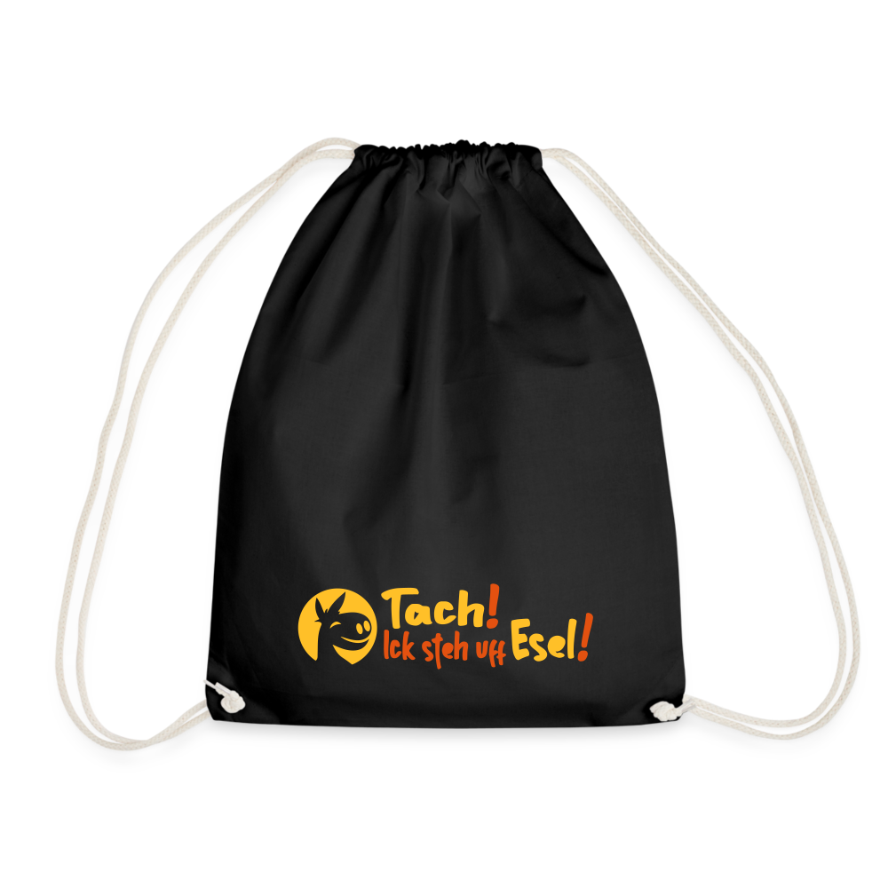 Tach! Ick steh uff Esel! - Turnbeutel - Schwarz