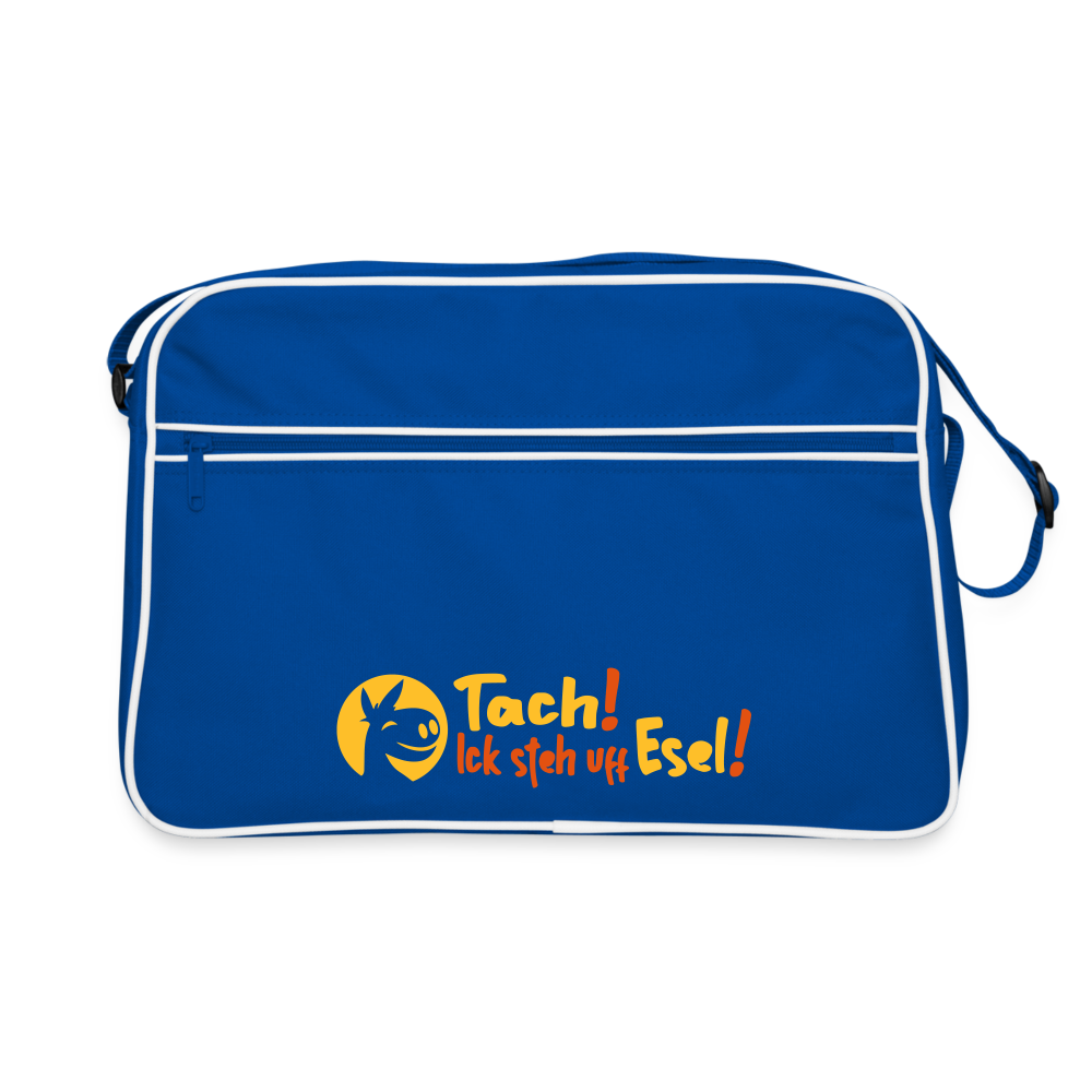 Tach! Ick steh uff Esel! - Retro Tasche - Blau/Weiß