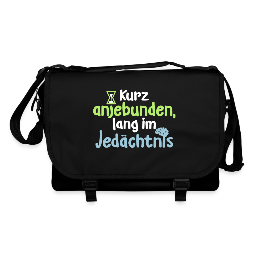 Kurz anjebunden, lang im Jedächtnis. - Umhängetasche - Schwarz/Schwarz