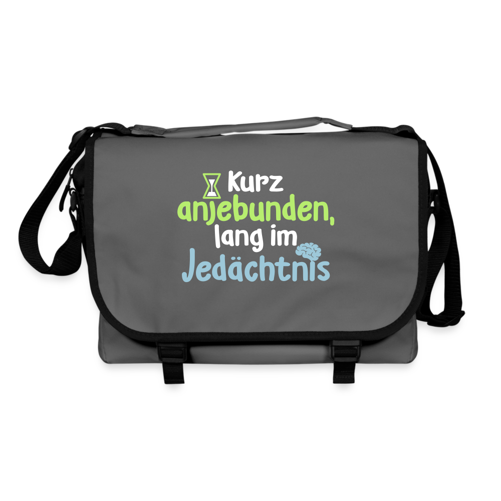 Kurz anjebunden, lang im Jedächtnis. - Umhängetasche - Graphit/Schwarz
