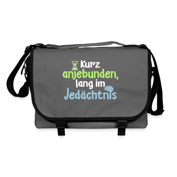Kurz anjebunden, lang im Jedächtnis. - Umhängetasche - Graphit/Schwarz