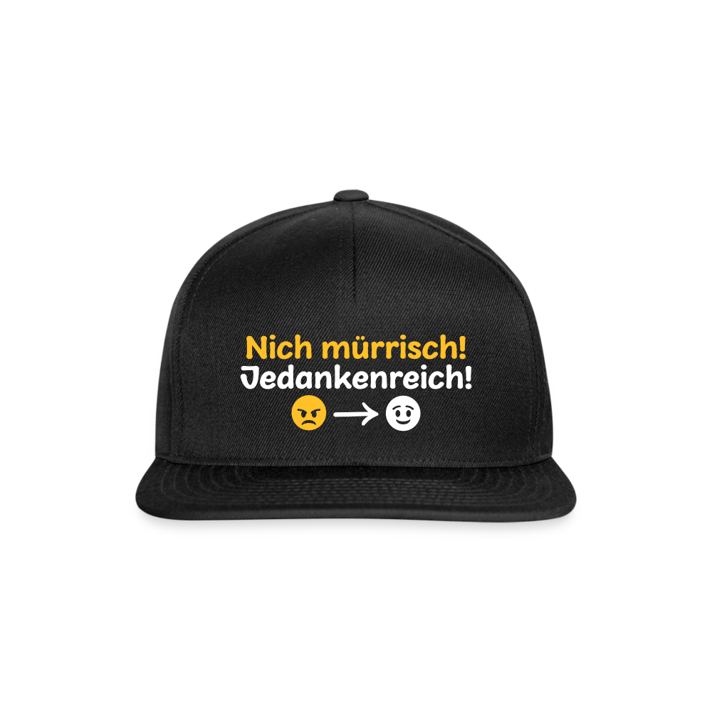 Tach! Ick steh uff Esel! - Snapback Cap - Schwarz/Schwarz
