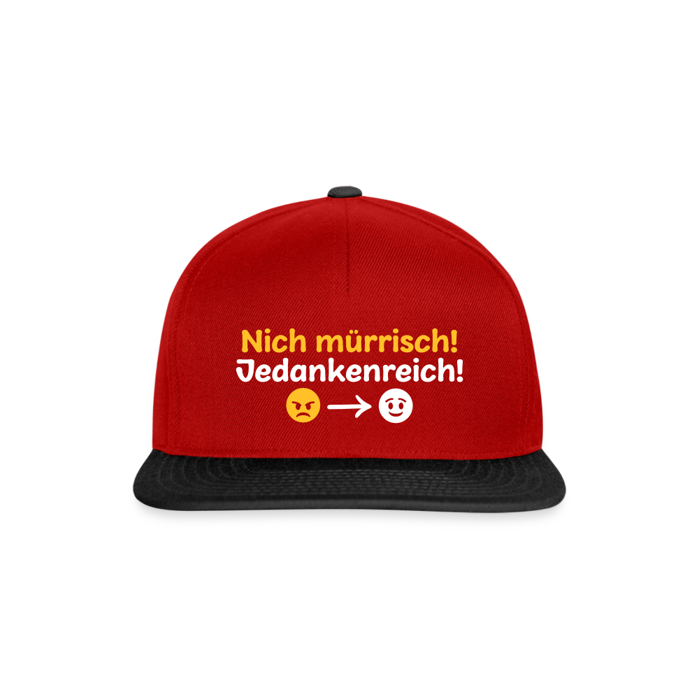 Tach! Ick steh uff Esel! - Snapback Cap - Rot/Schwarz