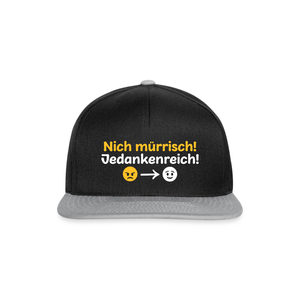 Tach! Ick steh uff Esel! - Snapback Cap - Schwarz/Grau