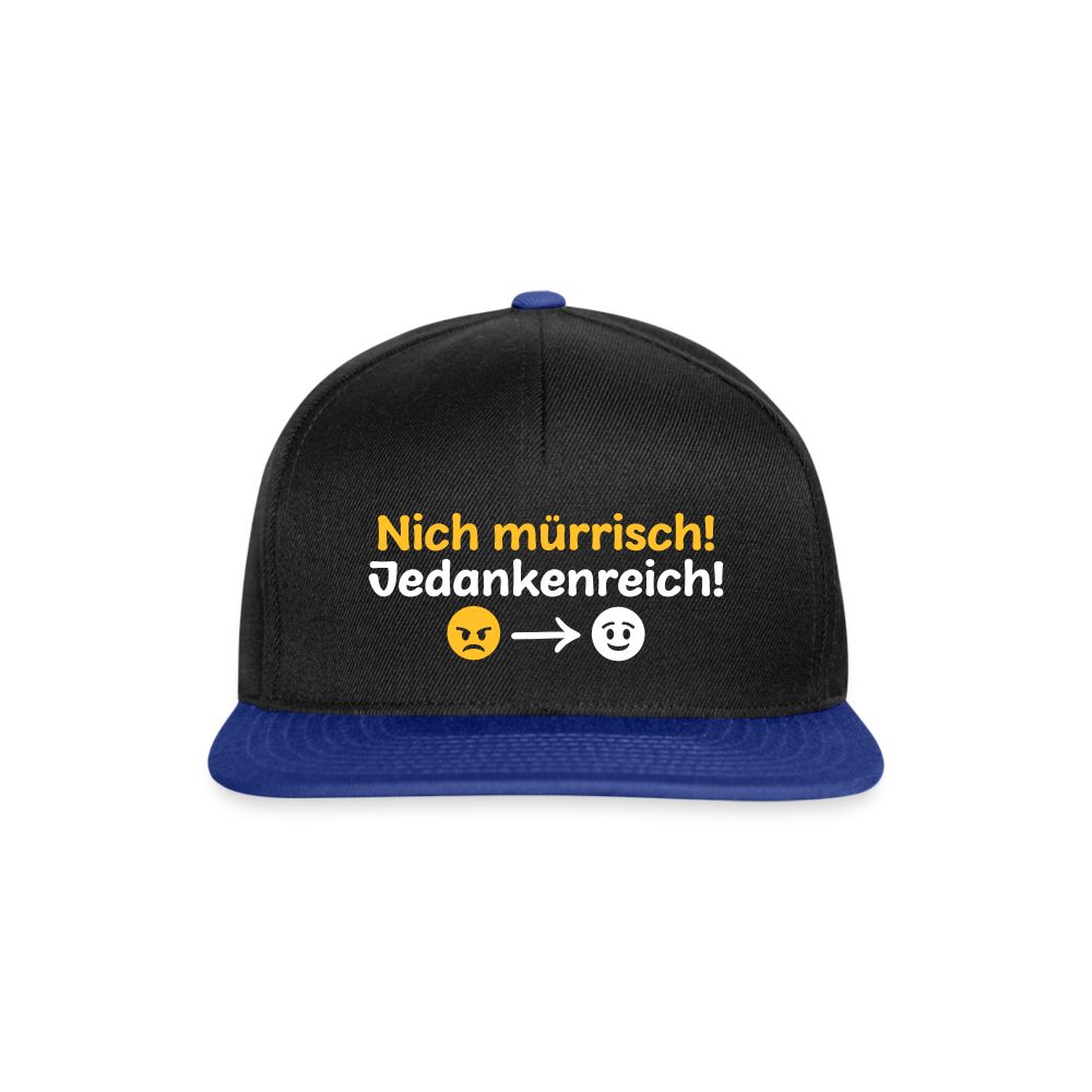 Tach! Ick steh uff Esel! - Snapback Cap - Schwarz/Königsblau