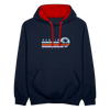 Berlin, Germany - Kontrast Hoodie - Navy/Rot