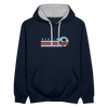 Berlin, Germany - Kontrast Hoodie - Navy/Grau meliert