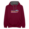 Berlin, Germany - Kontrast Hoodie - Weinrot/Anthrazit