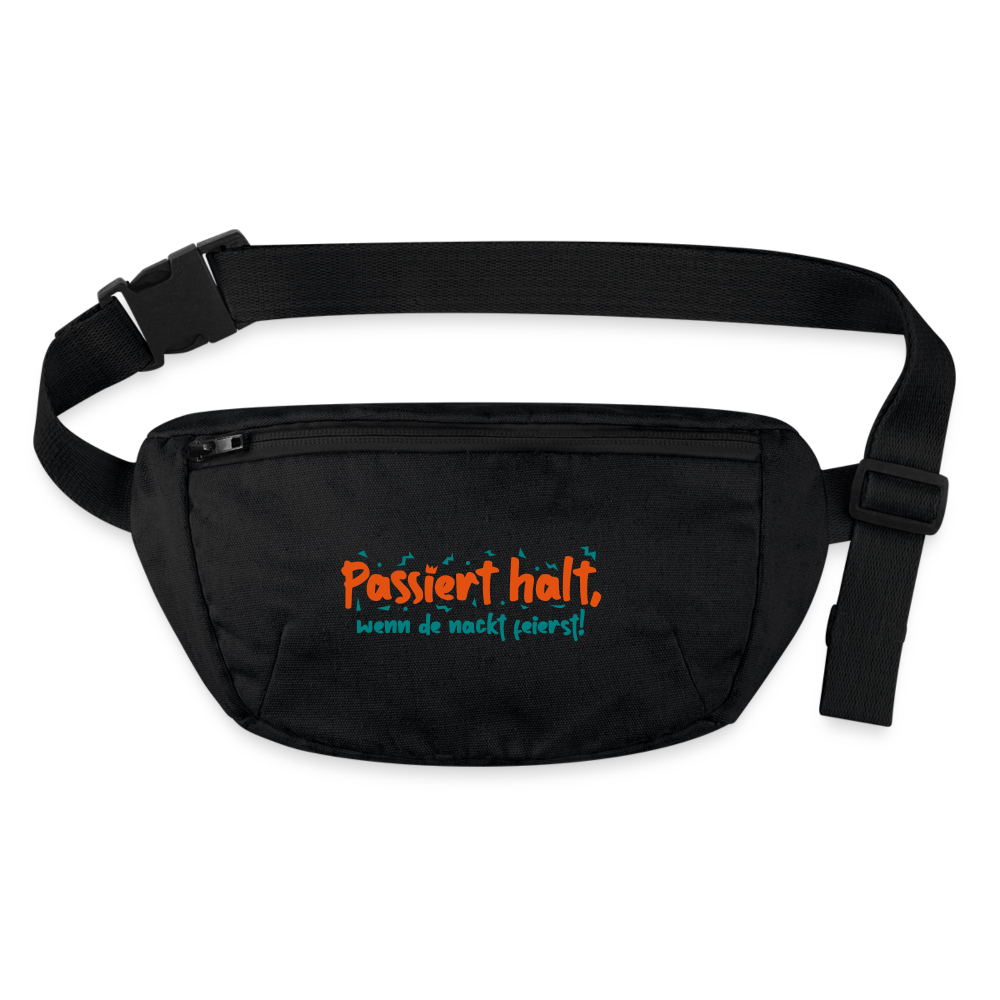 Passiert halt, wenn de nackt feierst! - Gürteltasche - Schwarz