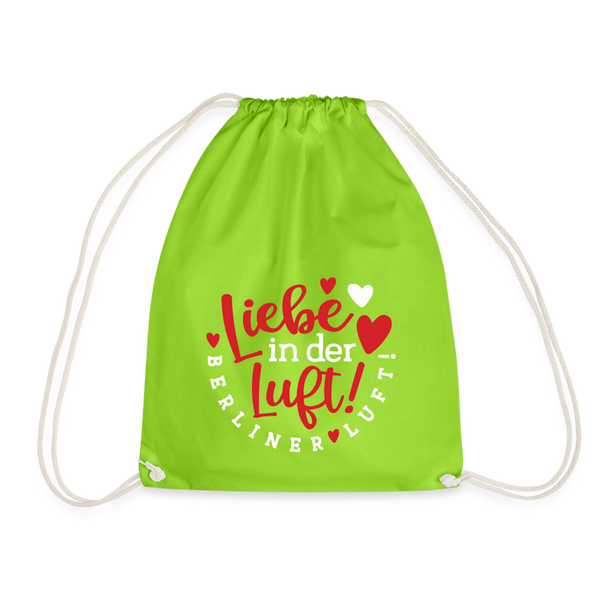 Liebe in der Luft! Berliner Luft! - Turnbeutel - Neongrün