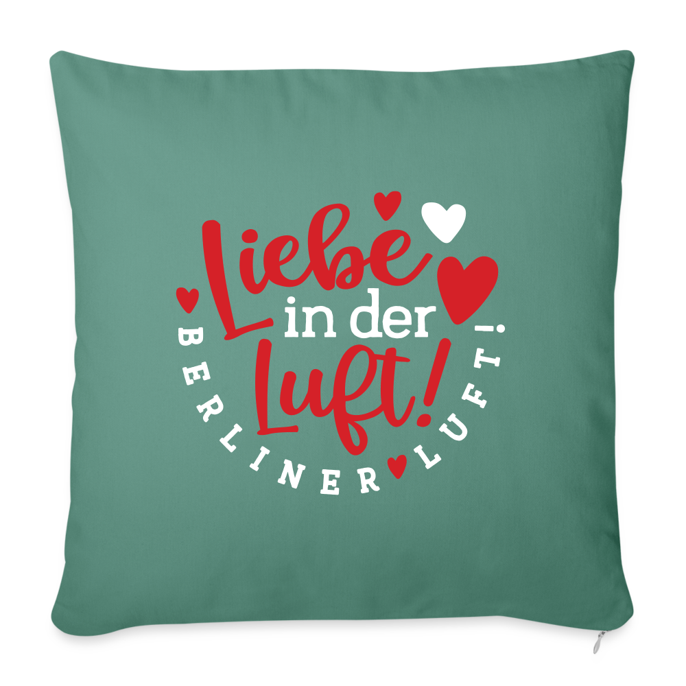Liebe in der Luft! Berliner Luft! - Sofakissen mit Füllung (45 x 45 cm) - Tanngrün