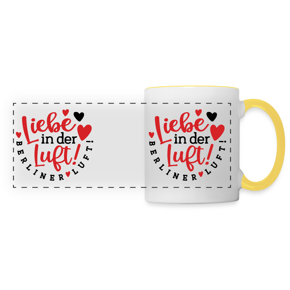Liebe in der Luft! Berliner Luft! - Tasse zweifarbig - Weiß/Gelb