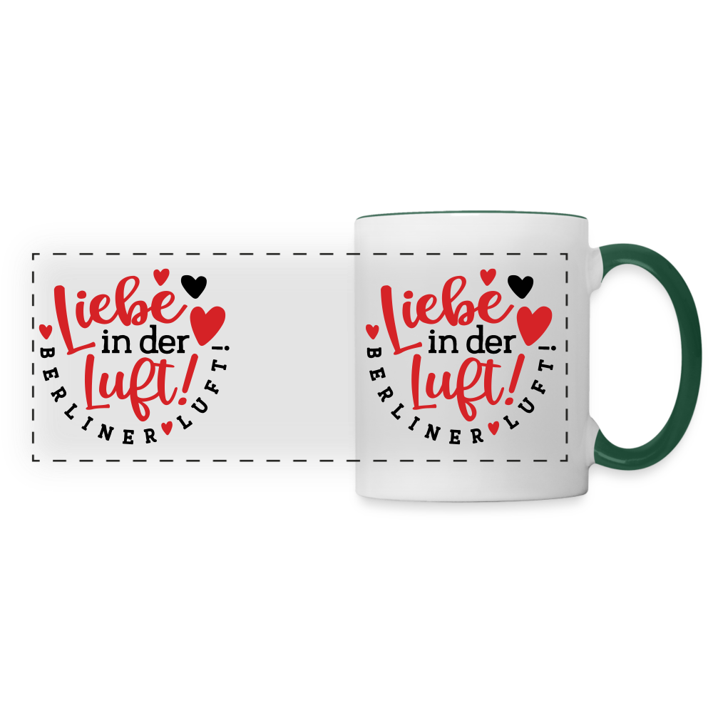 Liebe in der Luft! Berliner Luft! - Tasse zweifarbig - Weiß/Dunkelgrün