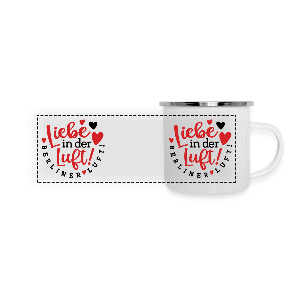 Liebe in der Luft! Berliner Luft! - Emaille Tasse - Weiß
