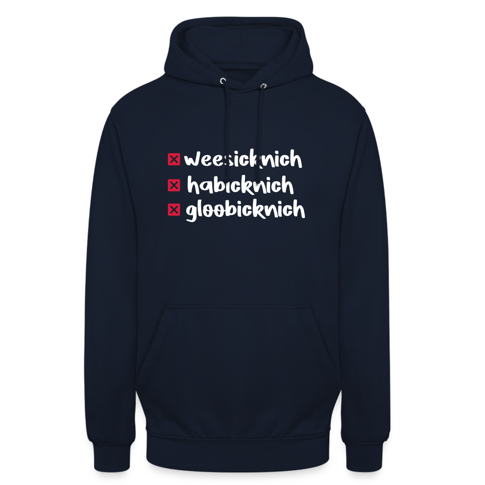 weesicknich, habicknich, gloobicknich - Unisex Hoodie - Navy