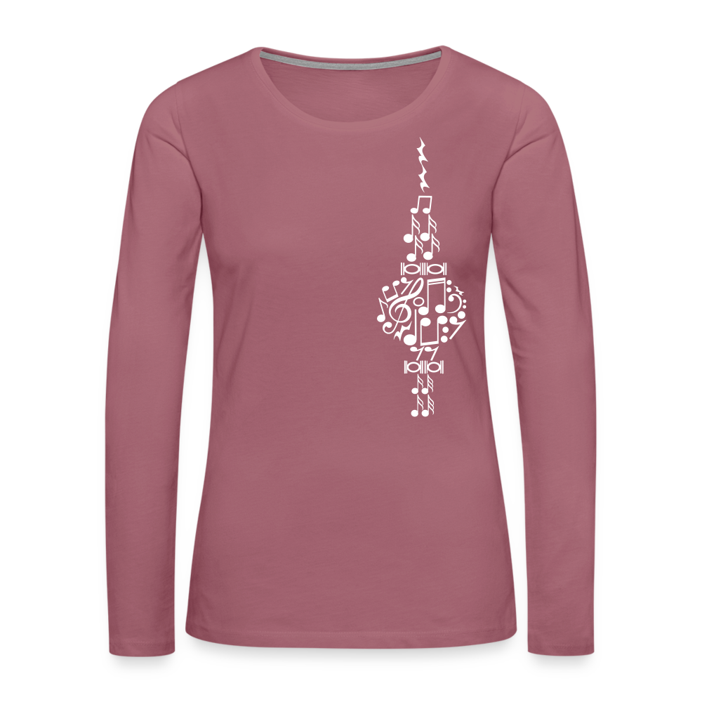 Fernsehturm der Noten - Frauen Premium Langarmshirt - Malve