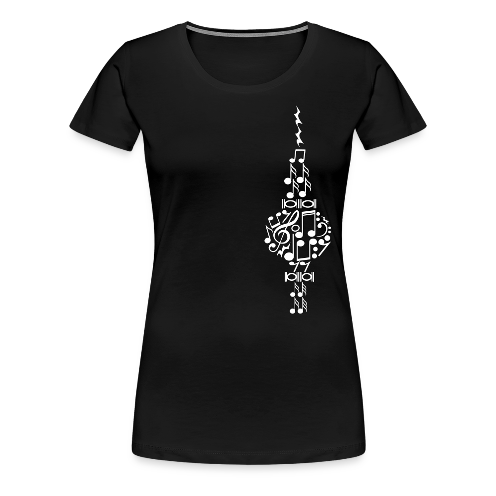 Fernsehturm der Noten - Frauen Premium T-Shirt - Schwarz