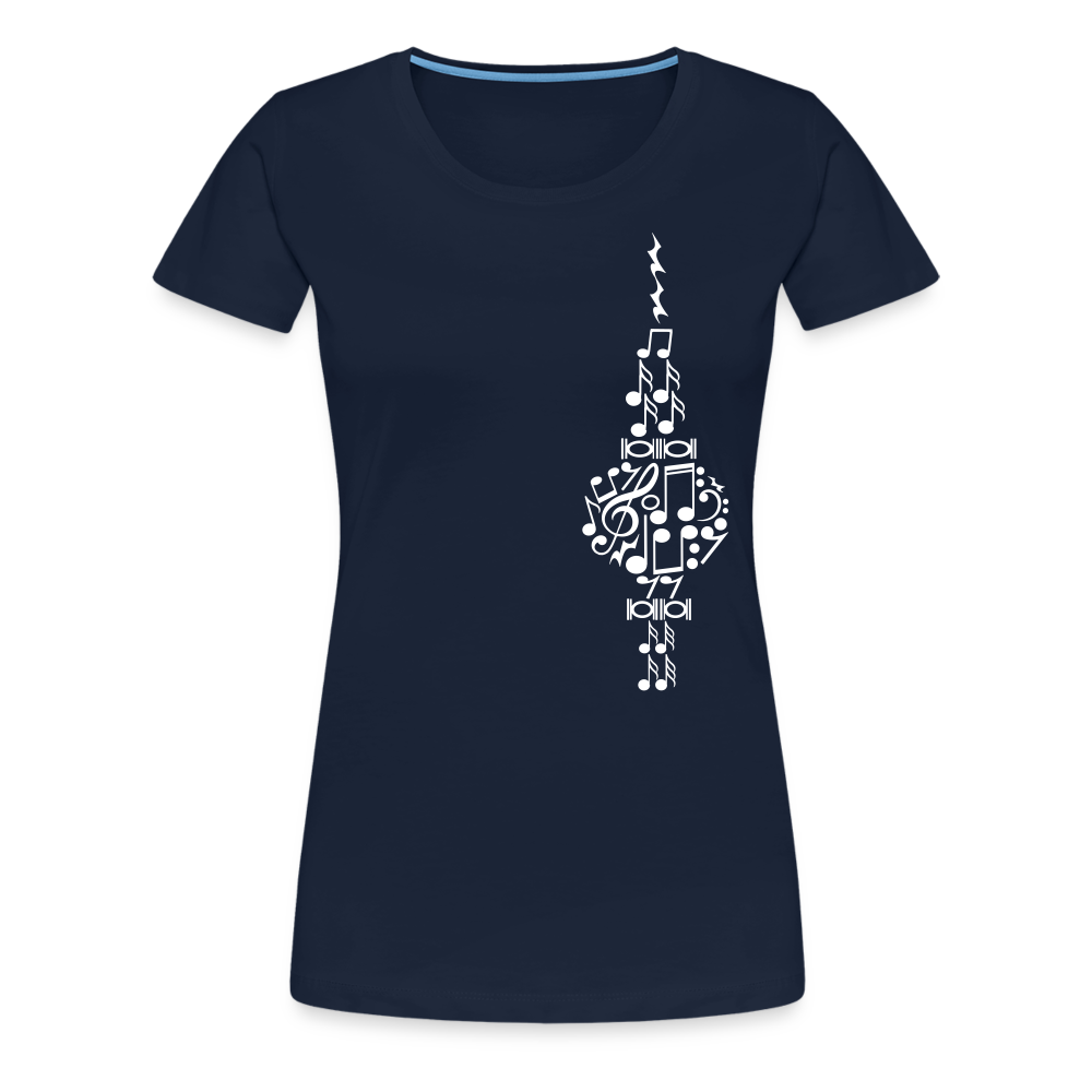 Fernsehturm der Noten - Frauen Premium T-Shirt - Navy