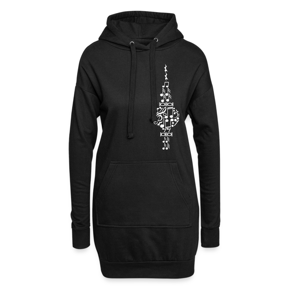 Fernsehturm der Noten - Hoodie-Kleid - Schwarz