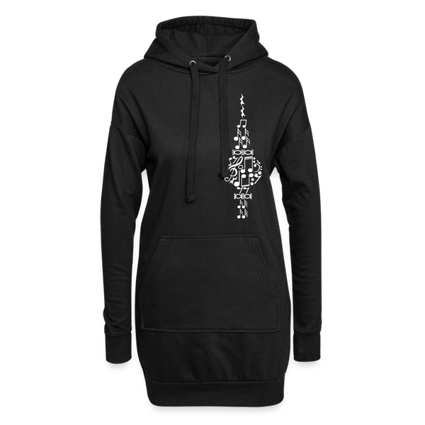 Fernsehturm der Noten - Hoodie-Kleid - Schwarz