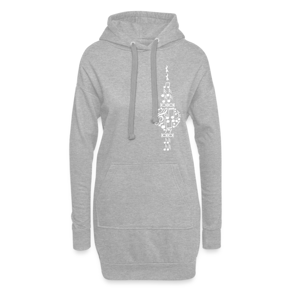 Fernsehturm der Noten - Hoodie-Kleid - Grau meliert