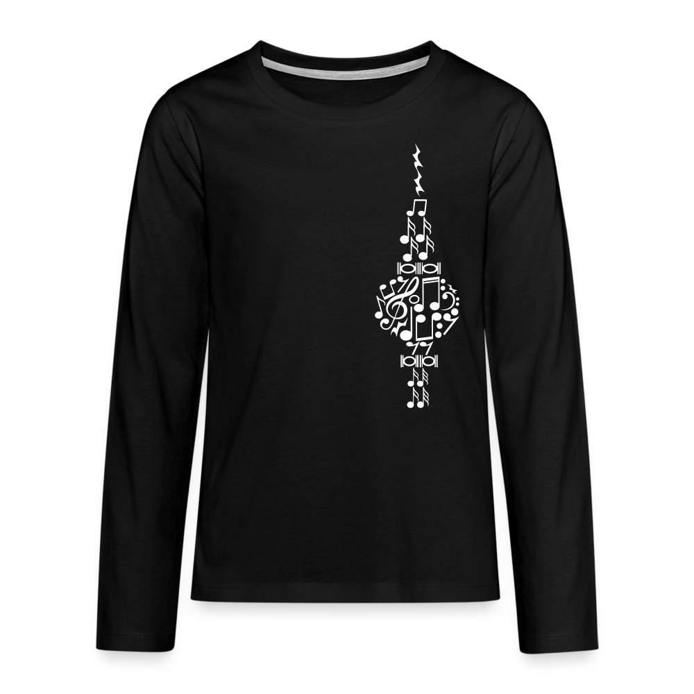 Fernsehturm der Noten - Teenager Langarmshirt - Schwarz