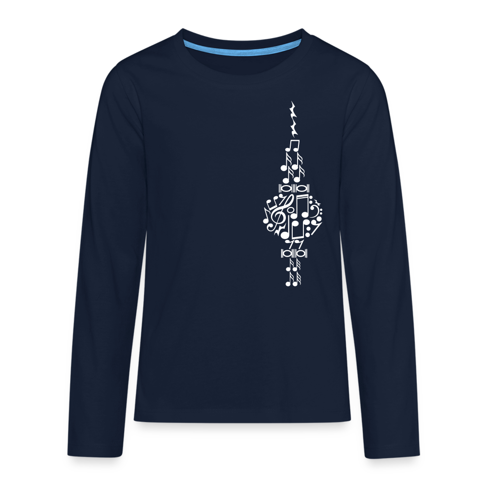 Fernsehturm der Noten - Teenager Langarmshirt - Navy