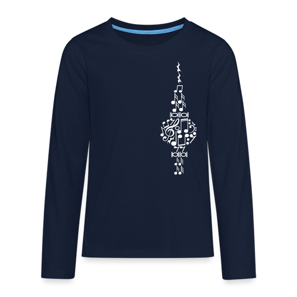 Fernsehturm der Noten - Teenager Langarmshirt - Navy