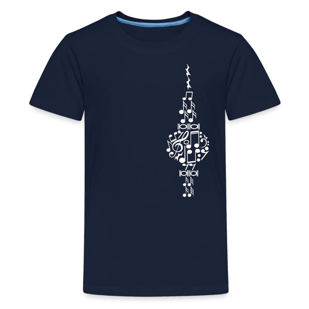 Fernsehturm der Noten - Teenager Premium T-Shirt - Navy