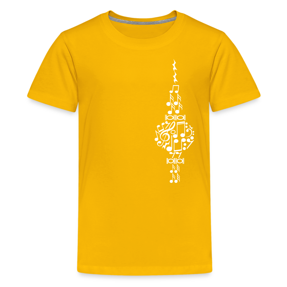 Fernsehturm der Noten - Teenager Premium T-Shirt - Sonnengelb