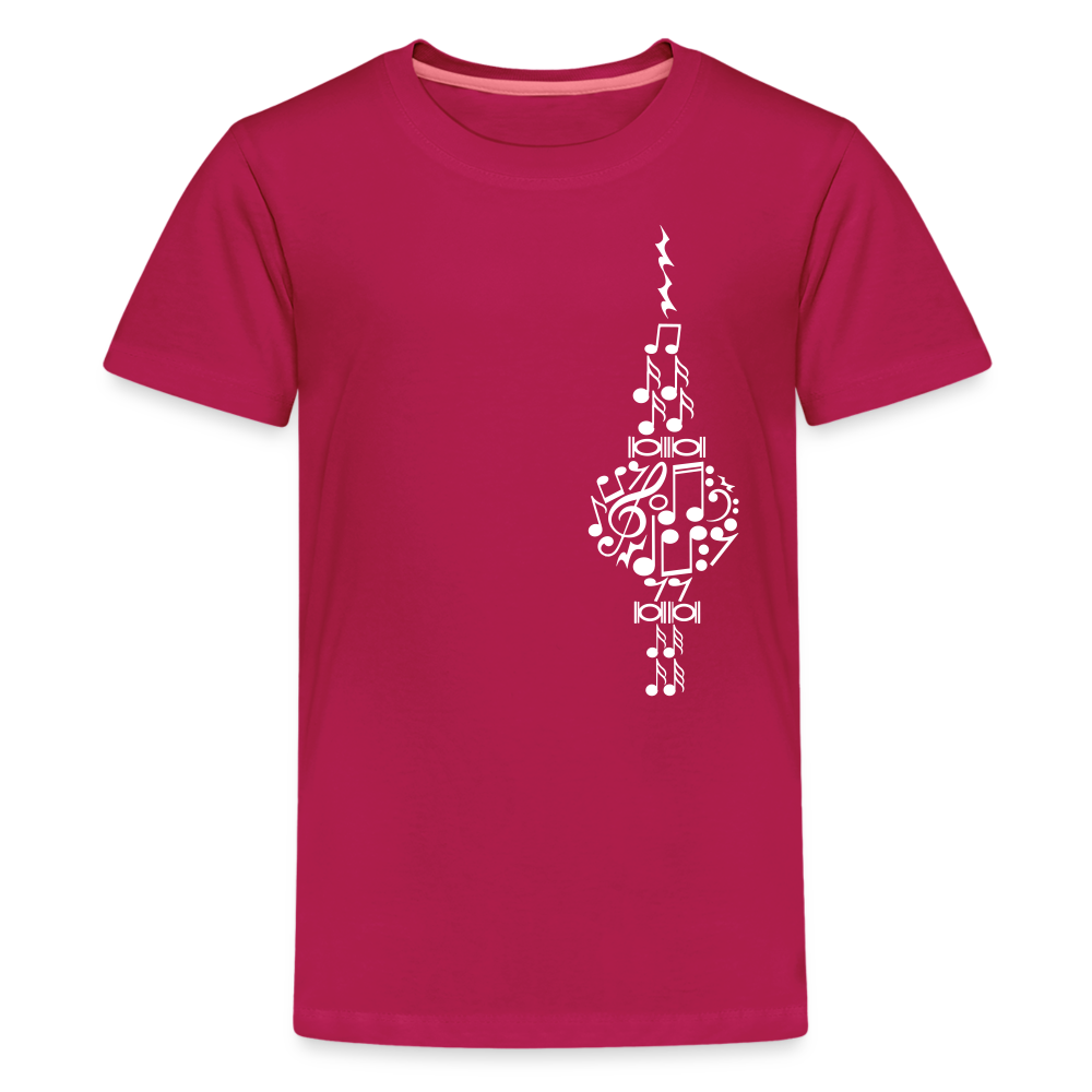 Fernsehturm der Noten - Teenager Premium T-Shirt - dunkles Pink