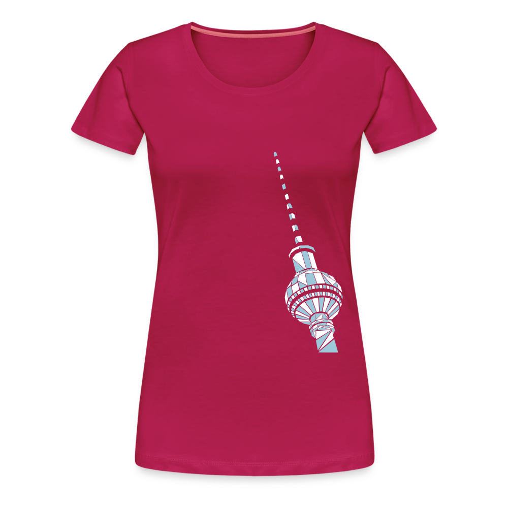 Fernsehturm Geometrie - Frauen Premium T-Shirt - dunkles Pink