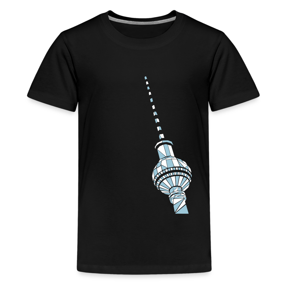 Fernsehturm Geometrie - Teenager Premium T-Shirt - Schwarz