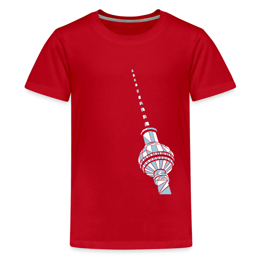 Fernsehturm Geometrie - Teenager Premium T-Shirt - Rot