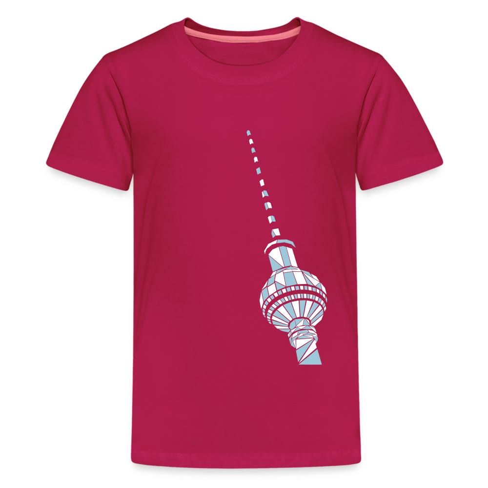 Fernsehturm Geometrie - Teenager Premium T-Shirt - dunkles Pink