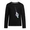 Fernsehturm Geometrie - Teenager Langarmshirt - Schwarz